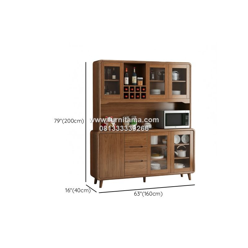 Bufet Dapur Minimalis Kayu Jati dengan Penyimpanan 2 Bufet Dapur Minimalis Kayu Jati dengan Penyimpanan
