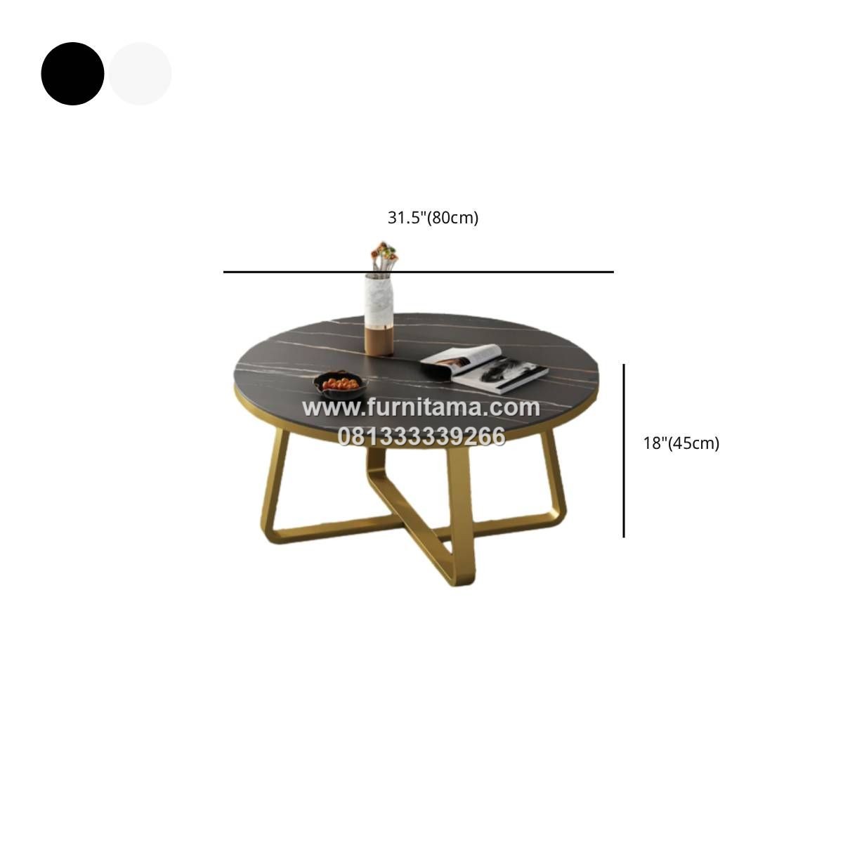 Coffee Table Bundar Kaki Besi Top Marmer 2 Coffee Table Bundar Kaki Besi Top Marmer