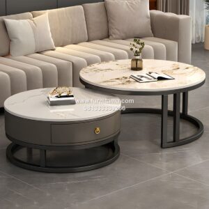 Coffee Table Desain Modern Yang Elagan Top Marmer