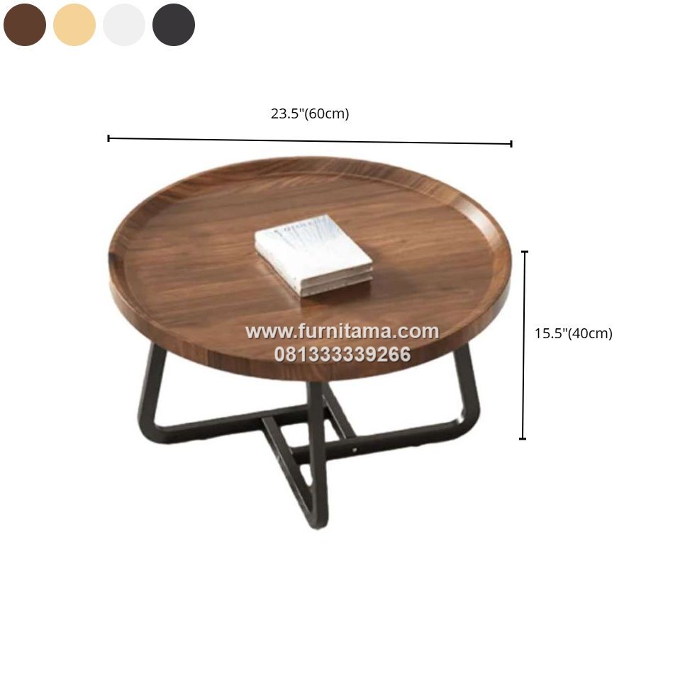 Coffee Table Kayu Jati Model Bundar Kaki Besi 3 Coffee Table Kayu Jati Model Bundar Kaki Besi