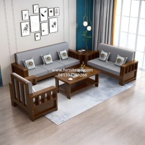 Kursi Tamu Sofa Minimalis Modern Kayu Jati