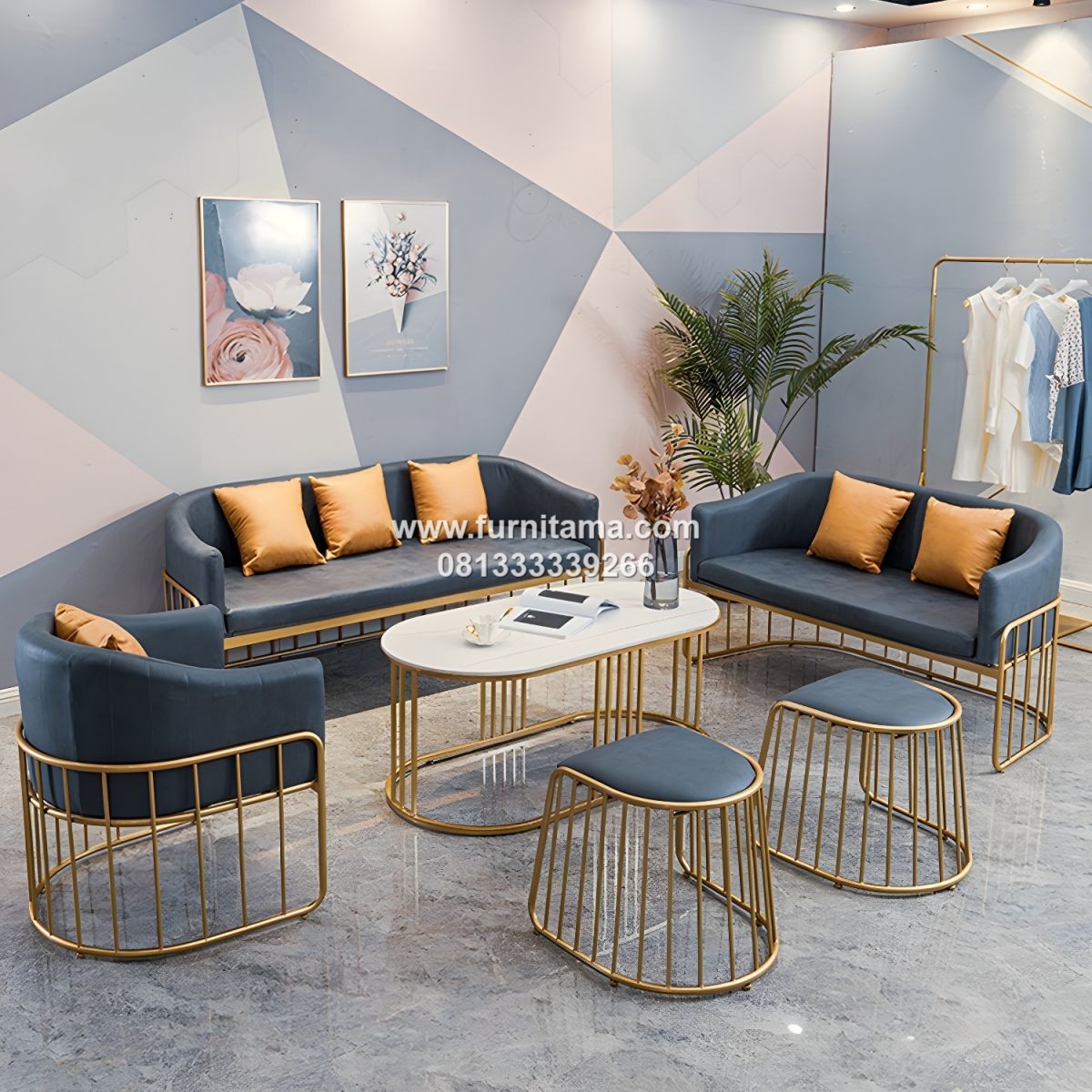Kursi Tamu Sofa Modern Rangka Stainless Premium Berkualitas Tinggi Kursi Tamu Sofa Modern Rangka Stainless Premium Berkualitas Tinggi