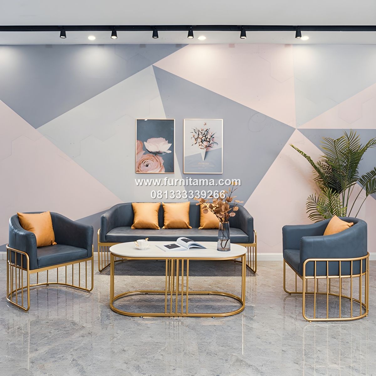 Kursi Tamu Sofa Modern Rangka Stainless Premium Berkualitas Tinggi Kursi Tamu Sofa Modern Rangka Stainless Premium Berkualitas Tinggi