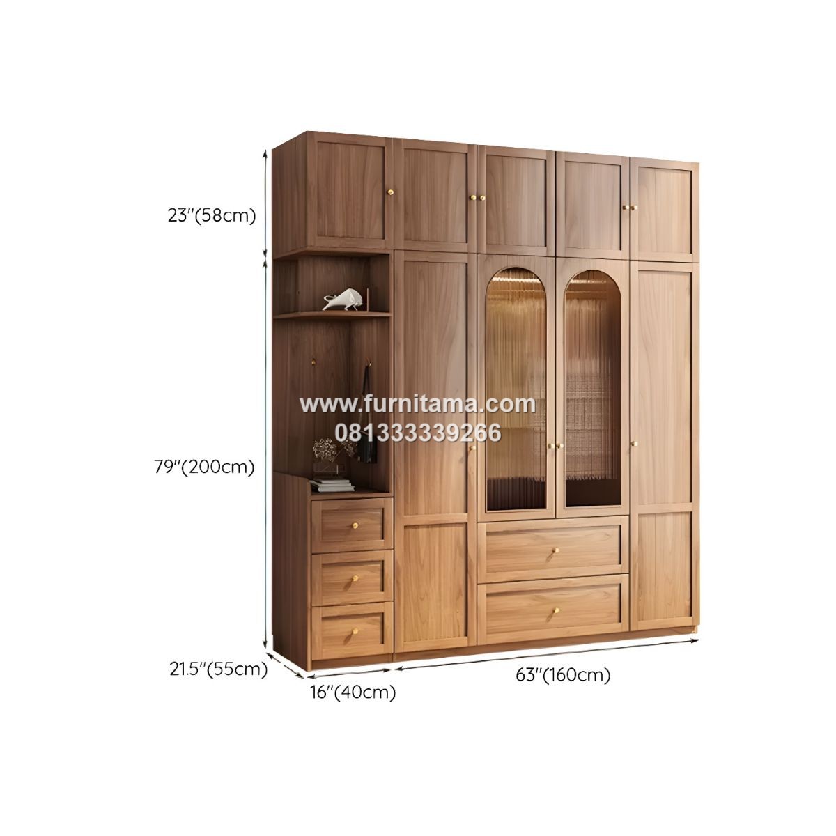 Lemari Baju Gantung Kayu Warna Natural Dengan Laci 3 Lemari Baju Gantung Kayu Warna Natural Dengan Laci