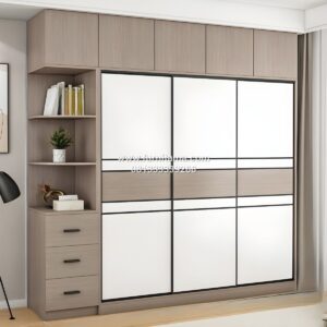 Lemari Baju Minimalis Besar 3 Pintu Dengan Penyimpanan