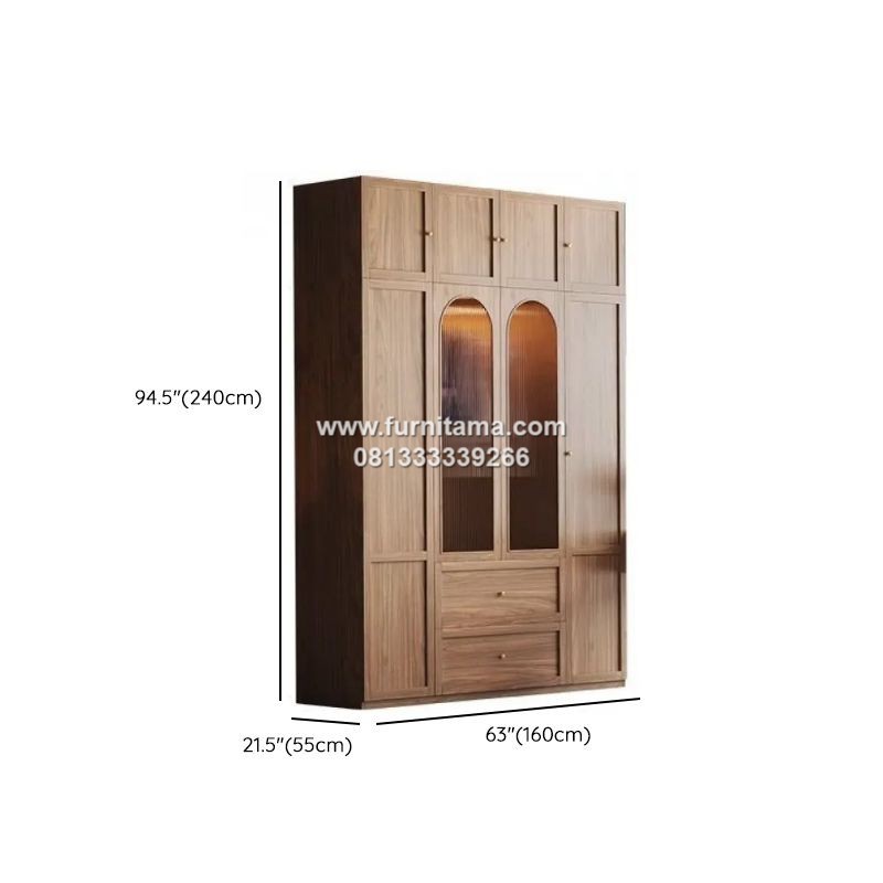 Lemari Baju Minimalis Pintu Kaca Dengan Penyimpanan 2 Lemari Baju Minimalis Pintu Kaca Dengan Penyimpanan