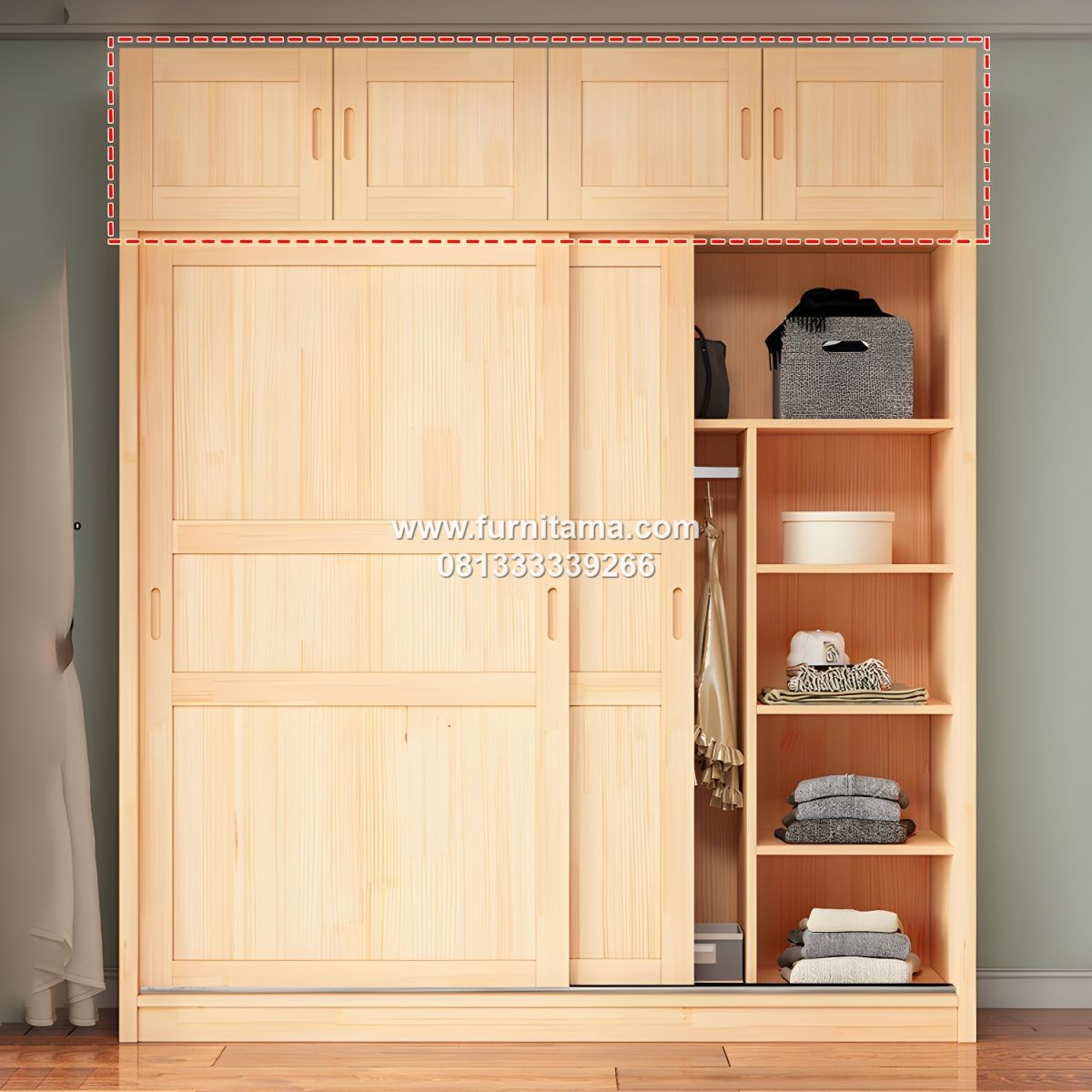 Lemari Baju Minimalis Pintu Sliding Dengan Penyimpanan Lemari Baju Minimalis Pintu Sliding Dengan Penyimpanan