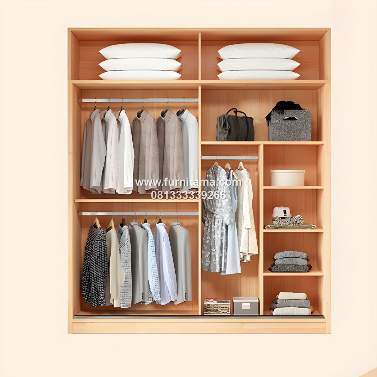 Lemari Baju Minimalis Pintu Sliding Dengan Penyimpanan 2 Lemari Baju Minimalis Pintu Sliding Dengan Penyimpanan