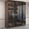 Lemari Baju Pintu Kaca Hitam Minimalis Modern