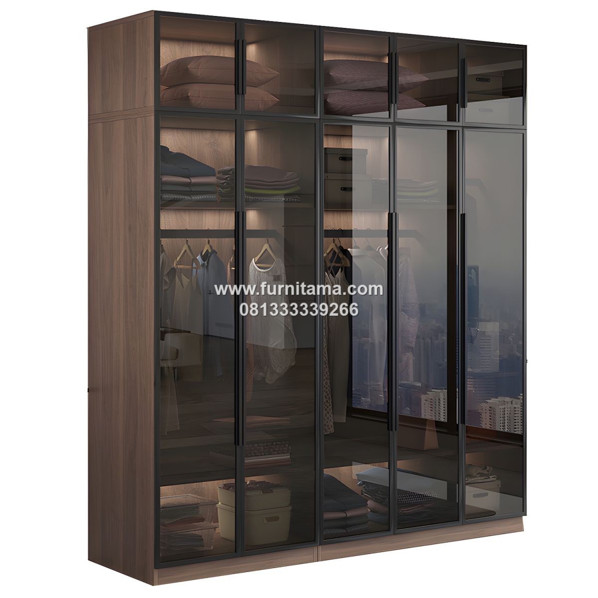 Lemari Baju Pintu Kaca Hitam Minimalis Modern 2 Lemari Baju Pintu Kaca Hitam Minimalis Modern