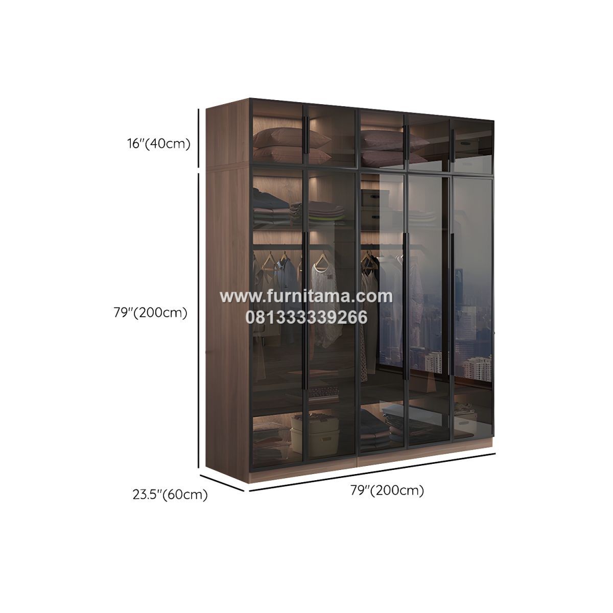 Lemari Baju Pintu Kaca Hitam Minimalis Modern 3 Lemari Baju Pintu Kaca Hitam Minimalis Modern