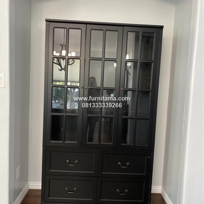 Lemari Hias Jati Minimalis Terbaru Warna Hitam Elagan 5 Lemari Hias Jati Minimalis Terbaru Warna Hitam Elagan