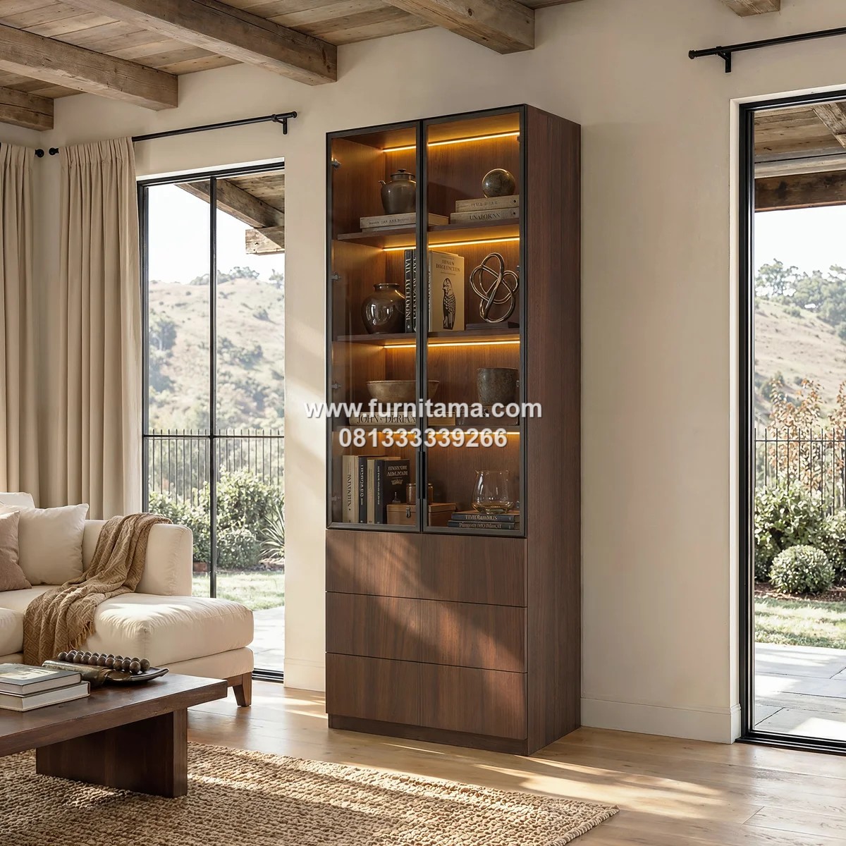 Lemari Hias Minimalis 2 Pintu Kaca Elegan Lemari Hias Minimalis 2 Pintu Kaca Elegan