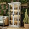 Lemari Hias Minimalis Modern 2 Pintu Kaca Warna Putih
