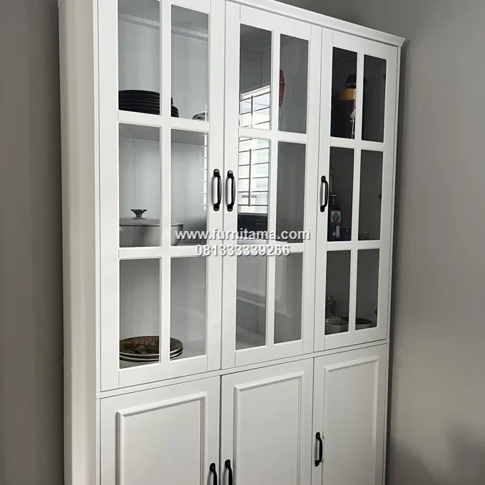 Lemari Hias Minimalis Modern 3 Pintu Kaca Warna Putih 5 Lemari Hias Minimalis Modern 3 Pintu Kaca Warna Putih