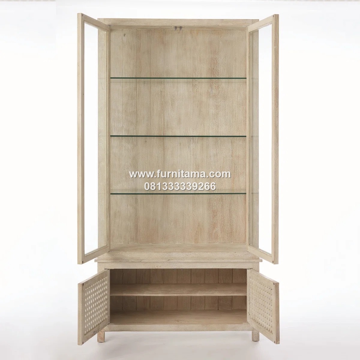 Lemari Hias Pintu Kaca 4 Ambalan Minimalis 1 Lemari Hias Pintu Kaca 4 Ambalan Minimalis