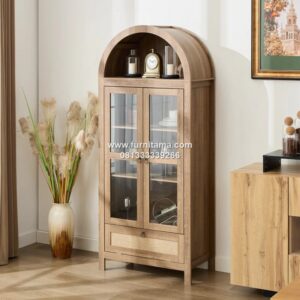 Lemari Hias Ruang Tamu Minimalis Pintu Kaca