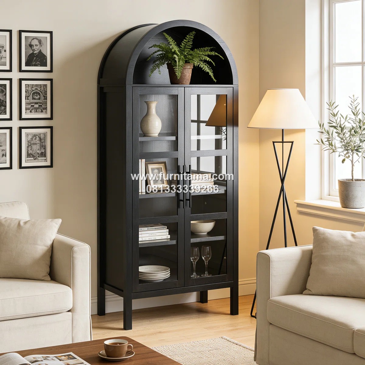 Lemari Pajangan Lengkung Klasik 2 Pintu Modern Lemari Pajangan Lengkung Klasik 2 Pintu Modern