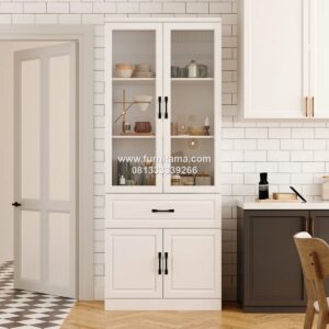 Lemari Pajangan Minimalis Modern 2 Pintu Kaca
