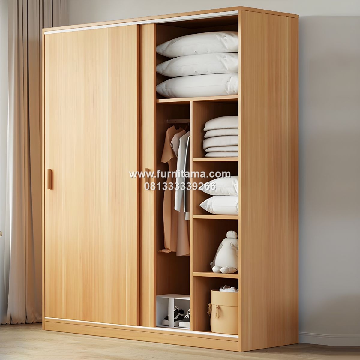 Lemari Pakaian 2 Pintu Minimalis Modern Serbaguna