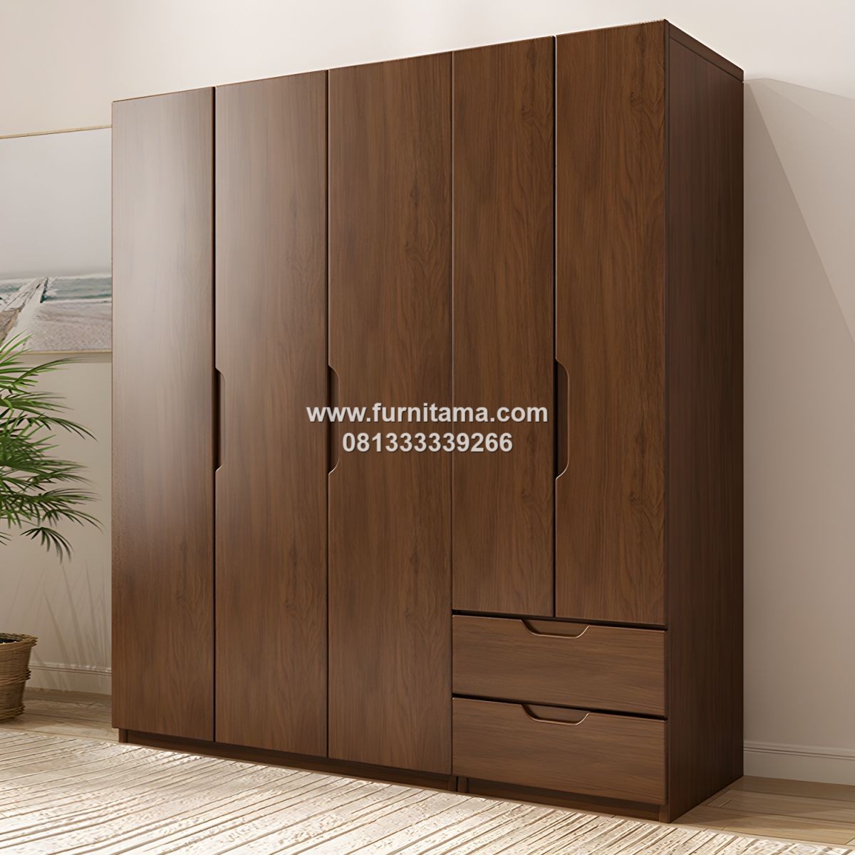 Lemari Pakaian Jati Minimalis Modern 5 Pintu Lemari Pakaian Jati Minimalis Modern 5 Pintu