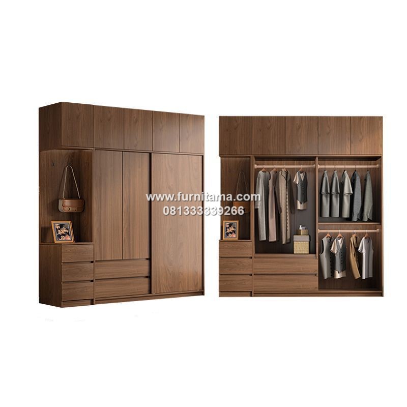 Lemari Pakaian Minimalis Besar Pintu Sliding Dengan Laci 1 Lemari Pakaian Minimalis Besar Pintu Sliding Dengan Laci