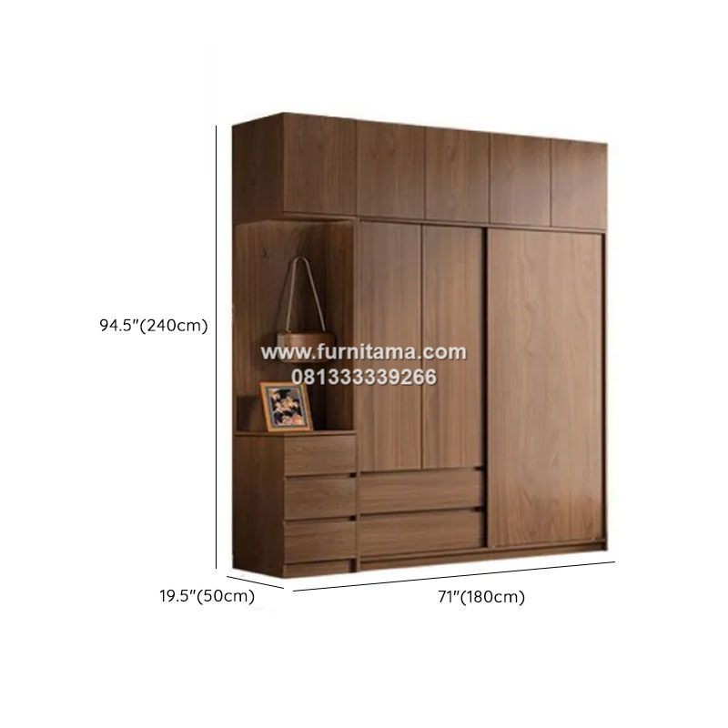 Lemari Pakaian Minimalis Besar Pintu Sliding Dengan Laci 2 Lemari Pakaian Minimalis Besar Pintu Sliding Dengan Laci