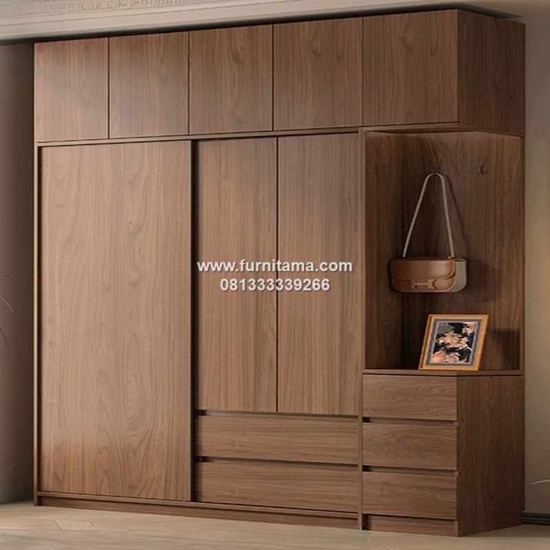 Lemari Pakaian Minimalis Besar Pintu Sliding Dengan Laci Lemari Pakaian Minimalis Besar Pintu Sliding Dengan Laci