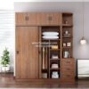 Lemari Pakaian Minimalis Modern Warna Natural Kayu