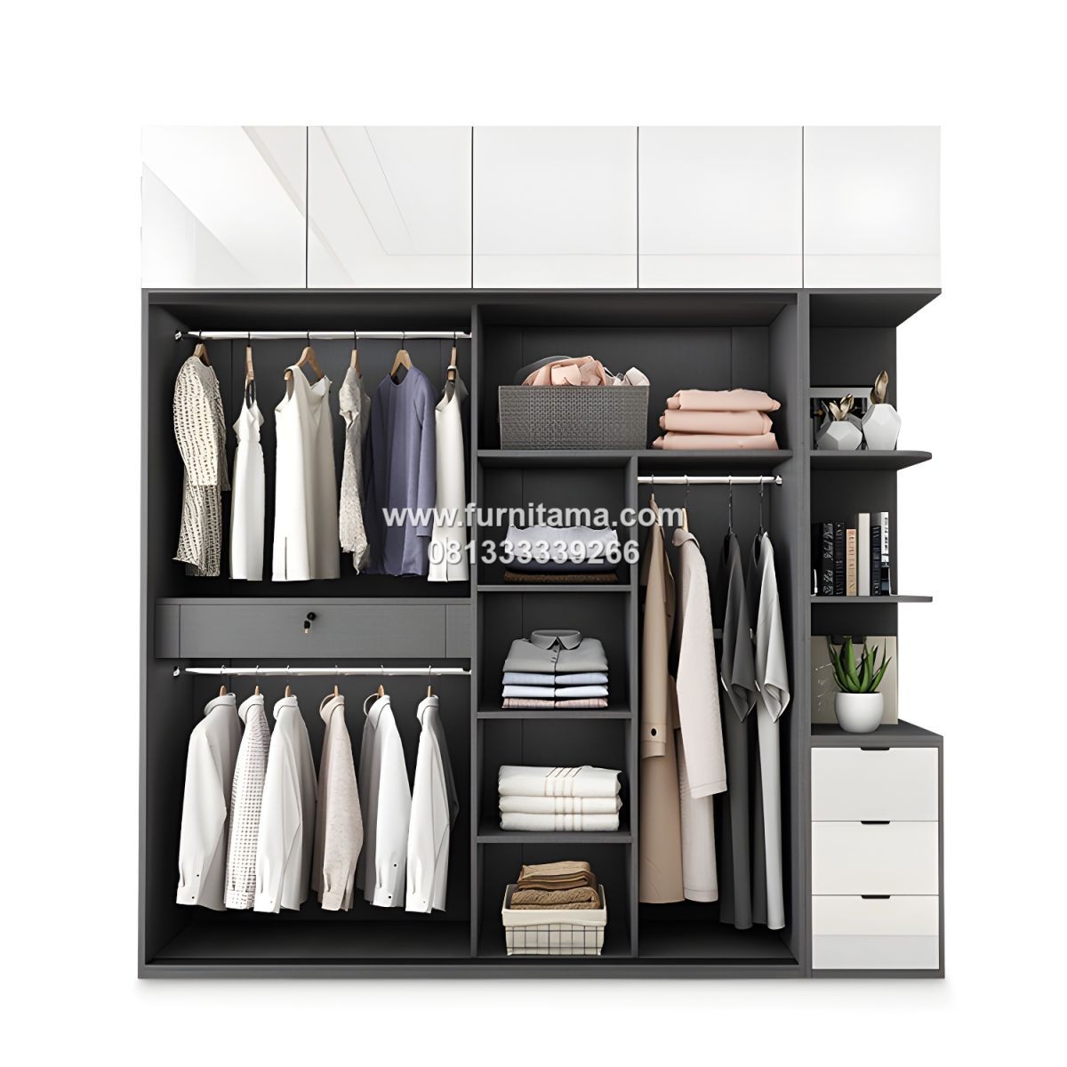 Lemari Pakaian Minimalis Pintu Kaca Sliding Elegan 3 Lemari Pakaian Minimalis Pintu Kaca Sliding Elegan