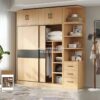 Lemari Pakaian Pintu Sliding Warna Natural