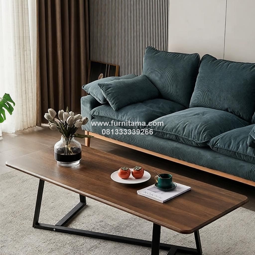 Meja Coffee Table Minimalis dengan Kaki Besi Meja Coffee Table Minimalis dengan Kaki Besi