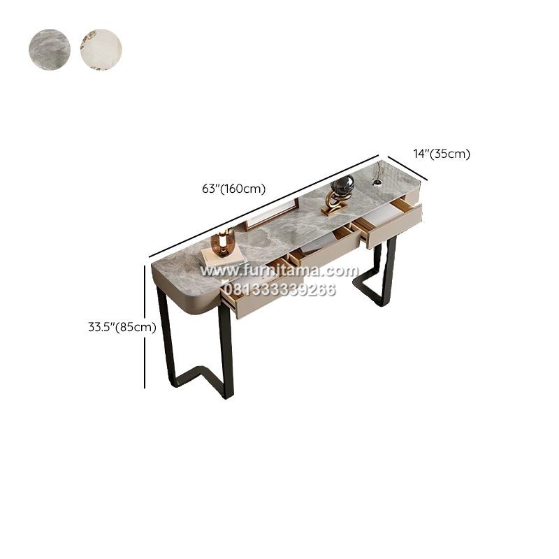 Meja Console Minimalis Modern Kaki Besi 3 Laci 3 Meja Console Minimalis Modern Kaki Besi 3 Laci