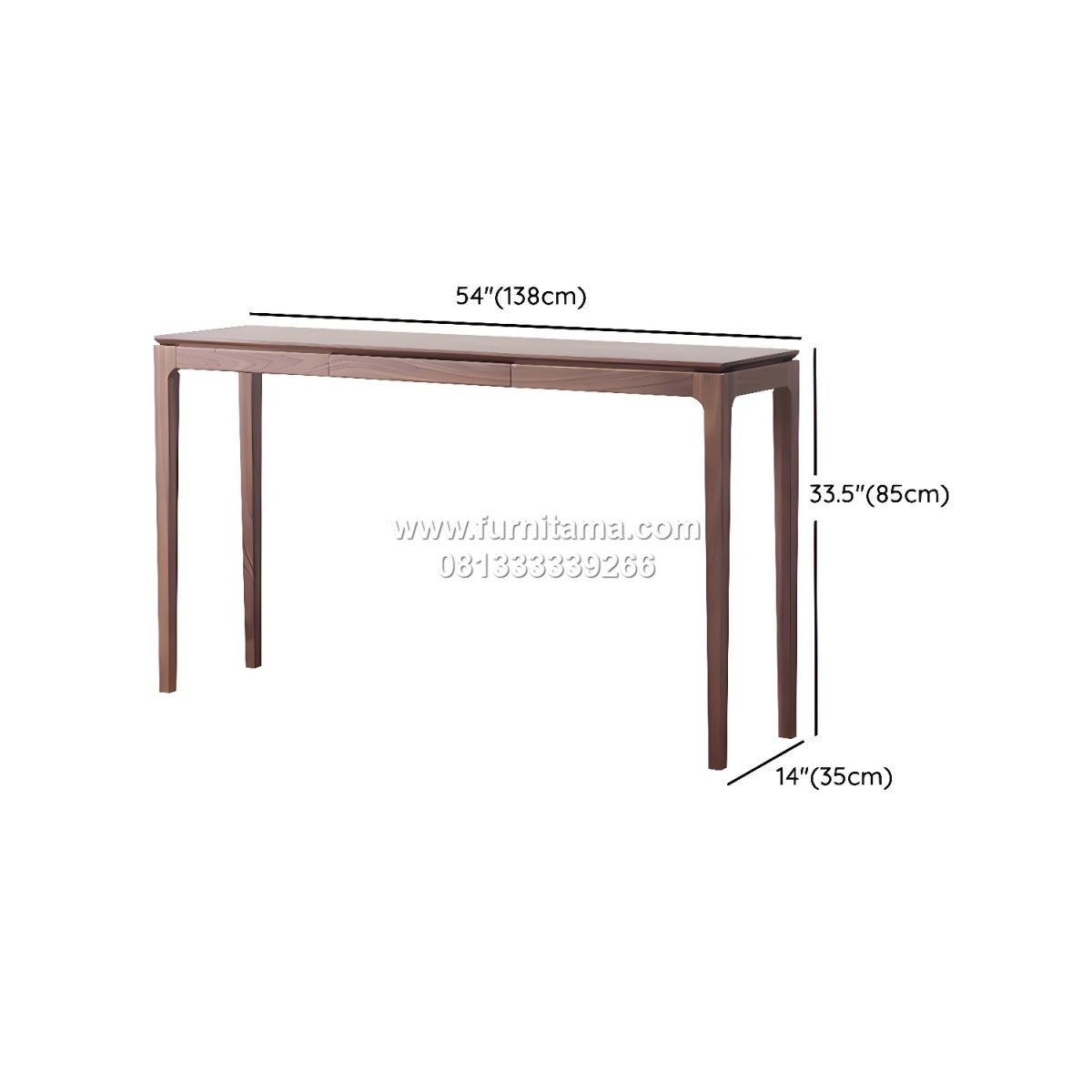Meja Konsol Gaya Mid-Century Modern dengan 2 Laci 3 Meja Konsol Gaya Mid-Century Modern dengan 2 Laci
