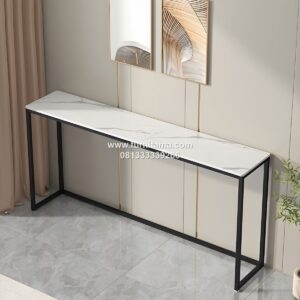 Meja Konsol Marmer Simple Modern Kaki Besi