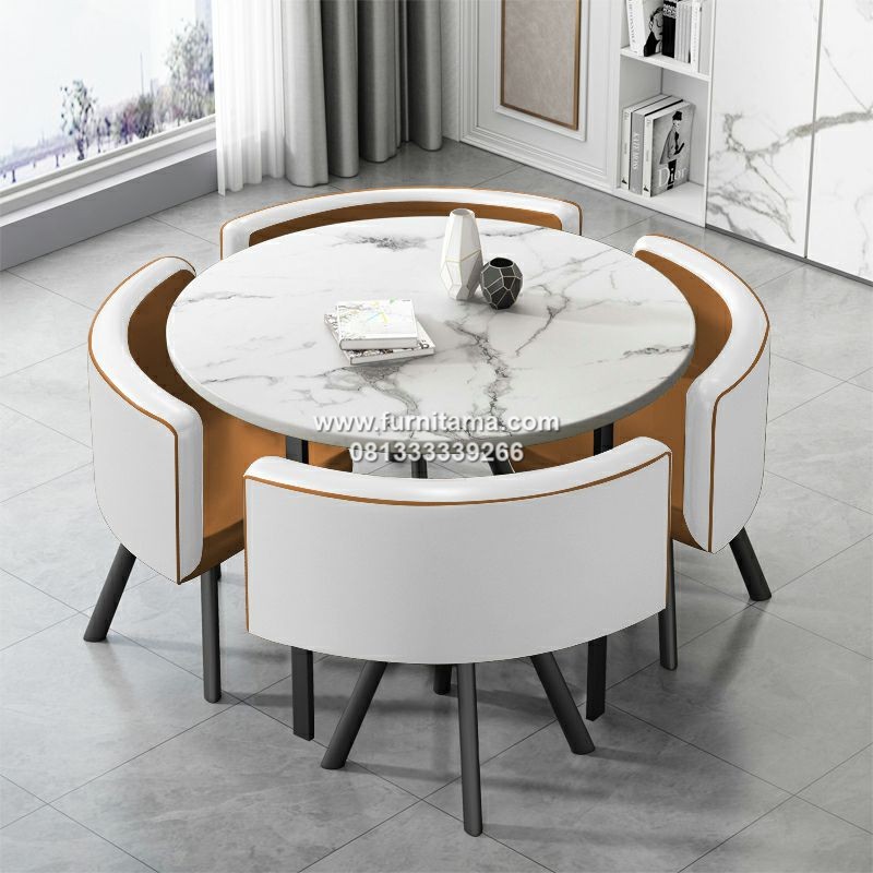 Meja Makan Bundar Resto Desain Modern 4 Kursi Meja Makan Bundar Resto Desain Modern 4 Kursi