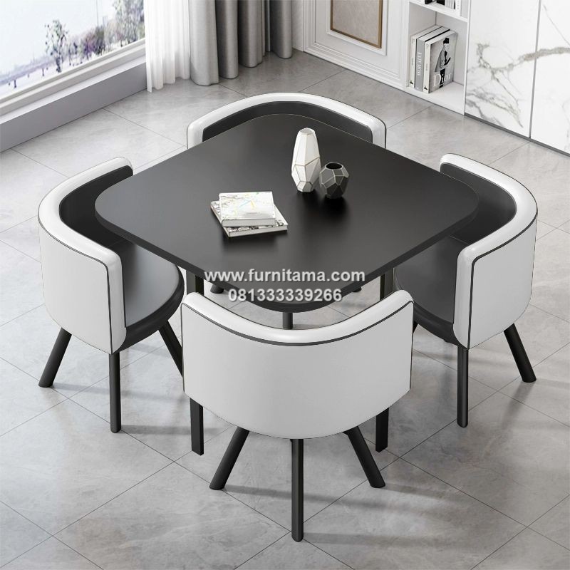 Meja Makan Bundar Resto Desain Modern 4 Kursi Meja Makan Bundar Resto Desain Modern 4 Kursi