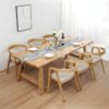 Meja Makan Kayu Jati Minimalis Modern 6 Kursi Natural