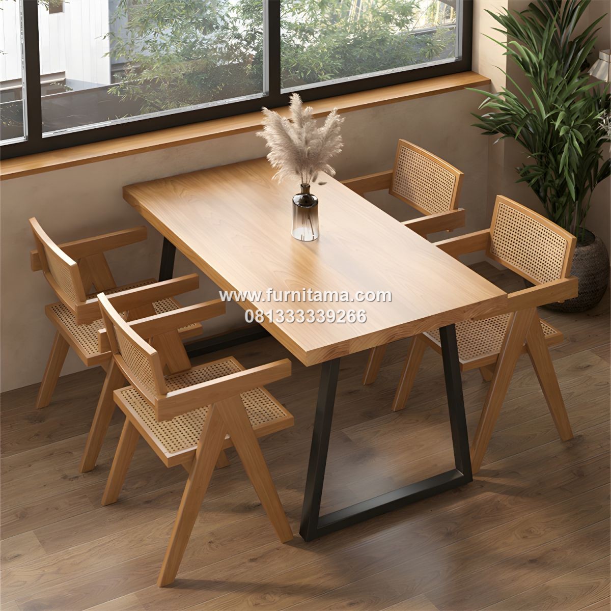 Meja Makan Minimalis Modern Industrial Kayu Jati Meja Makan Minimalis Modern Industrial Kayu Jati