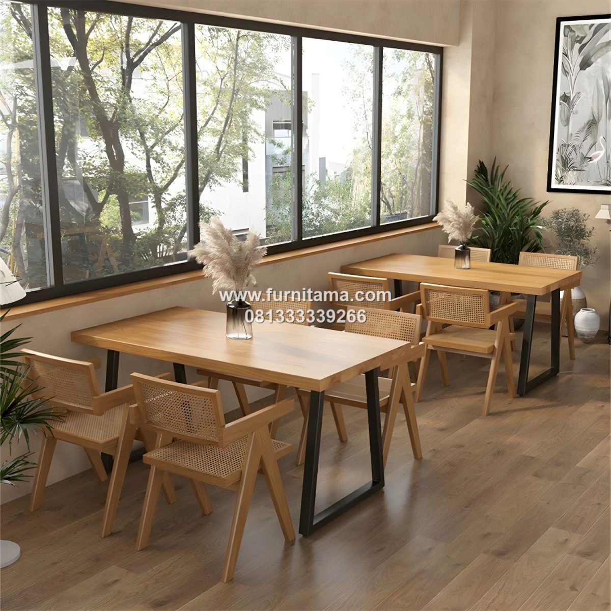 Meja Makan Minimalis Modern Industrial Kayu Jati 2 Meja Makan Minimalis Modern Industrial Kayu Jati