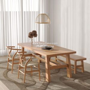Meja Makan Minimalis Modern Ruang Makan Kayu Jati