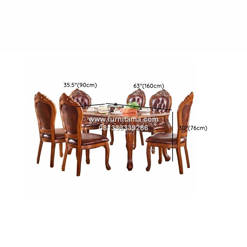 Meja Makan Ukir Mewah Dengan Marmer Modern 2 Meja Makan Ukir Mewah Dengan Marmer Modern