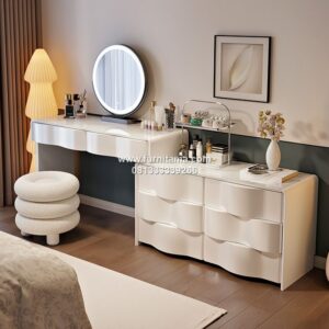Meja Rias Mewah Desain Modern Warna Putih
