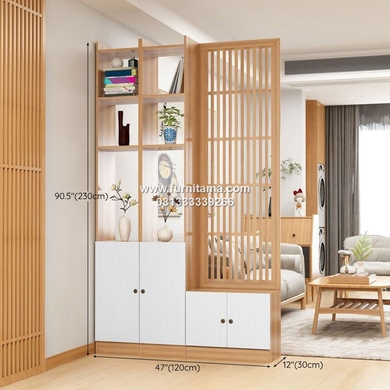 Partisi Ruang Tamu Minimalis Modern Dengan Rak Penyimpanan Partisi Ruang Tamu Minimalis Modern Dengan Rak Penyimpanan