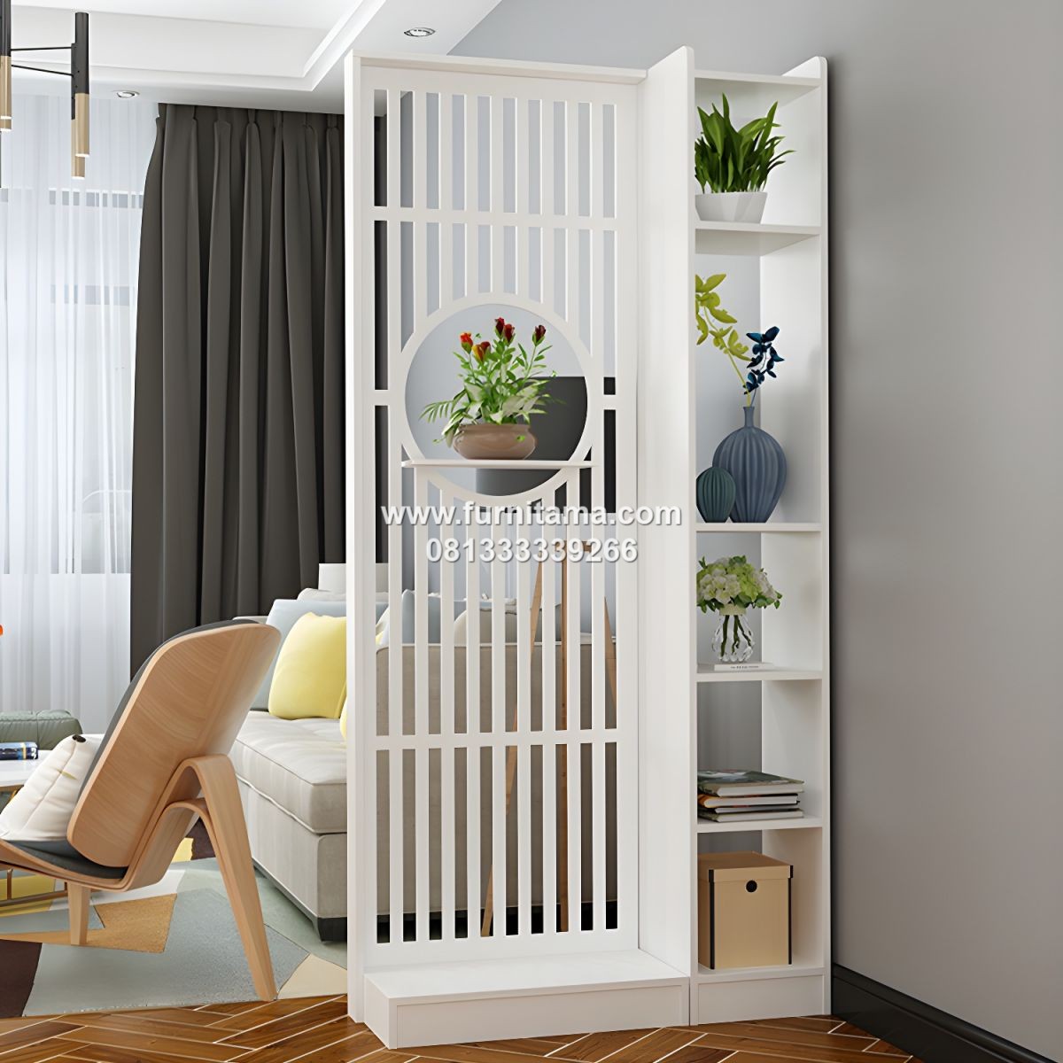 Partisi Ruangan Minimalis 100cm Warna Putih
