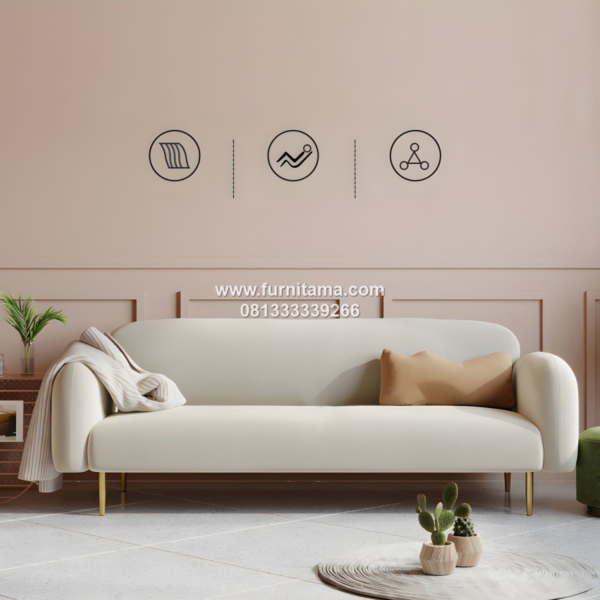 Sofa 2 Seater Scandinavian Modern Warna Natural Elegan 1 Sofa 2 Seater Scandinavian Modern Warna Natural Elegan
