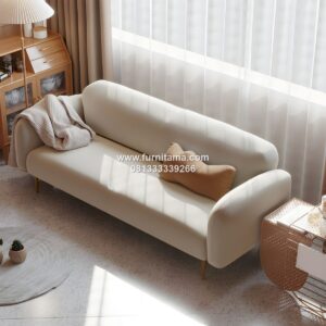 Sofa 2 Seater Scandinavian Modern Warna Natural Elegan