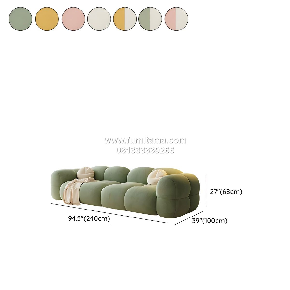 Sofa 3 Seater Jok Beludru Premium Sangat Elegan 3 Sofa 3 Seater Jok Beludru Premium Sangat Elegan