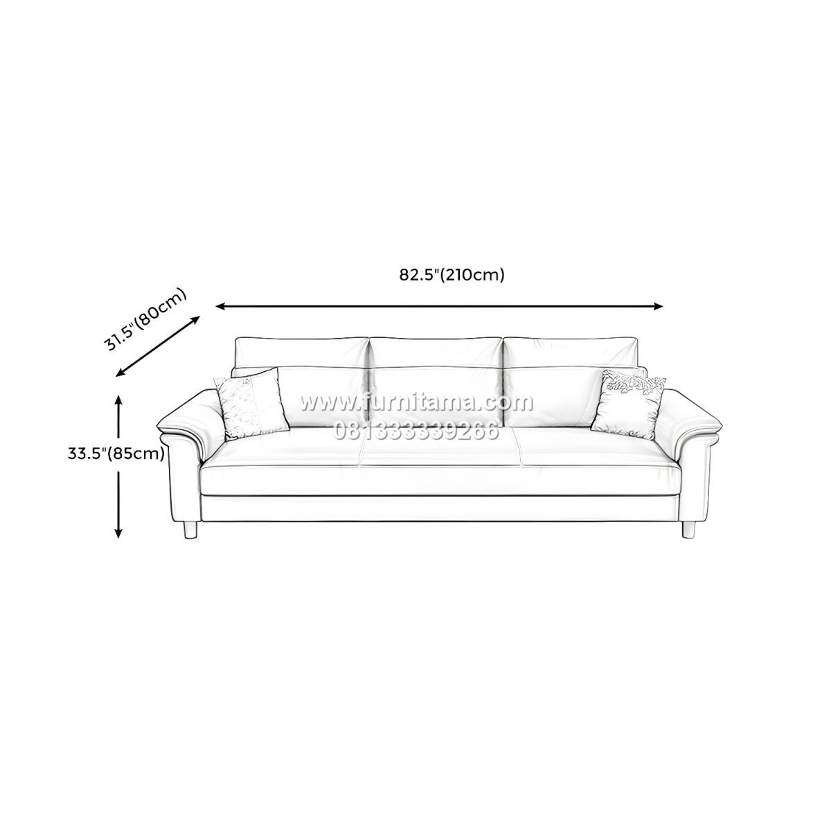 Sofa 3 Seater Premium Desain Simpel Sangat Elegan 2 Sofa 3 Seater Premium Desain Simpel Sangat Elegan