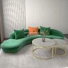 Sofa Lengkung Minimalis Dengan Meja Sofa